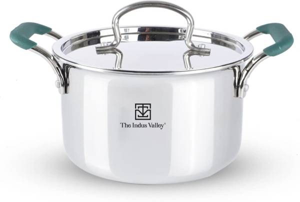 The Indus Valley Triply Stainless Stock /Briyani Pot/Dutch Oven with Lid Cook and Serve Casserole