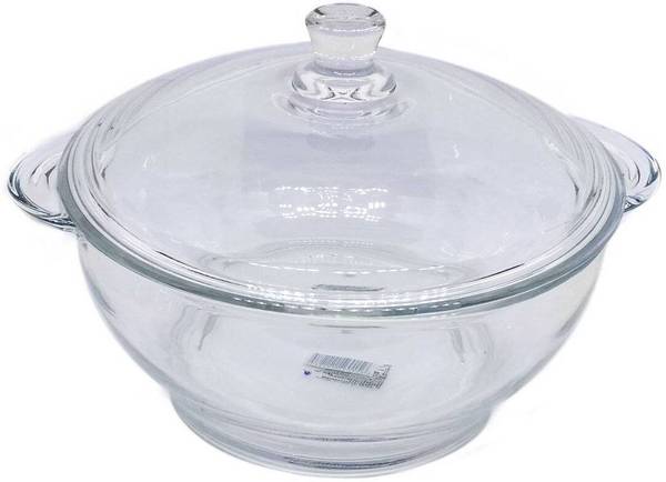 V Bright Microwave sage Toughened Glass Round Casserole Serve Borosilicate Bowl Cook and Serve Casserole