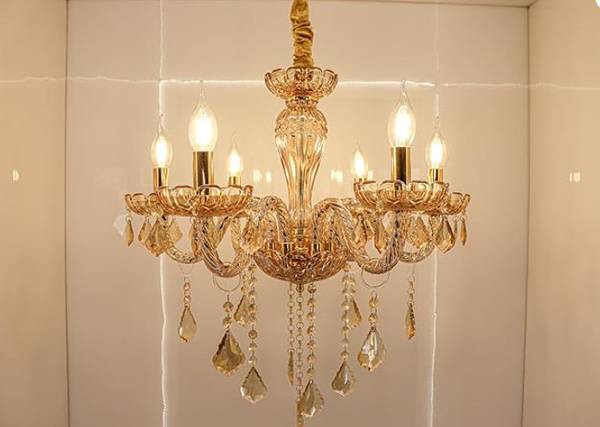 Bemisall Chandelier Lighting, Clear Crystal Ceilingfor Dining Room Bathroom Bedroom Chandelier Ceiling Lamp