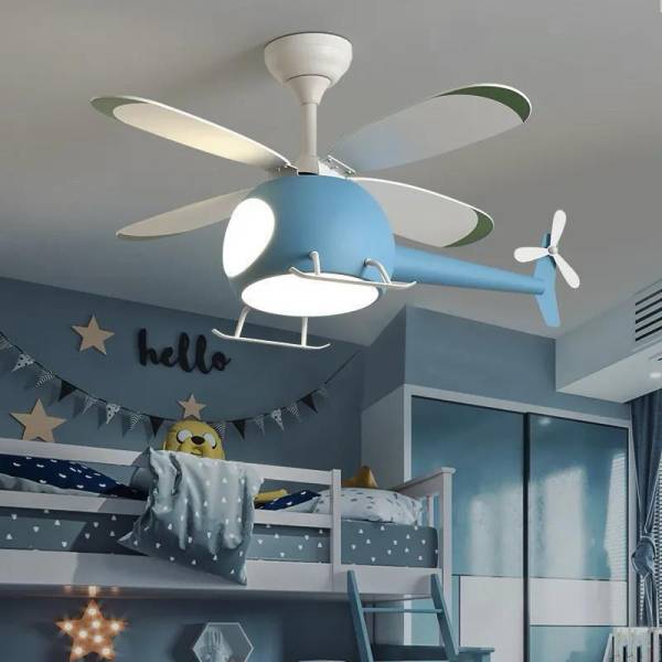 Blissbells Helicopter Modern Aircraft Ceiling Fan With Led Light Chandelier Ceiling Lamp