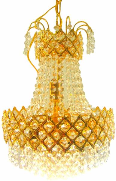 Baslash Crystal Gold polish metal 300mm chandelier hanging ceiling pendant jhoomer Chandelier Ceiling Lamp