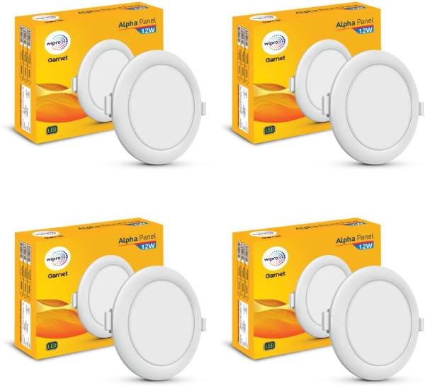Wipro 12 W Alpha Panel Round 6500k (Pack of 4 ) Ceiling Light Ceiling Lamp