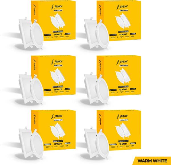 Jaquar Strella Slim 12W Round Recess Down Light - Warm White (Pack of 6) Ceiling Light Ceiling Lamp