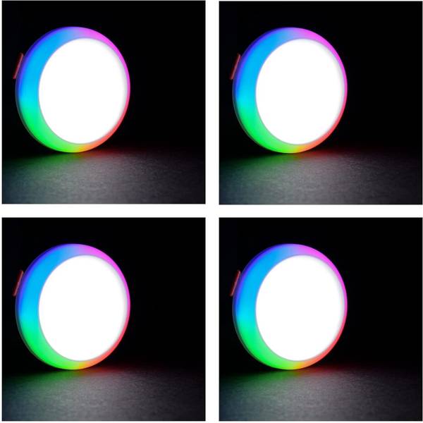 MURPHY 2-in-1 7W+7W Double Color LED Deep (Cool White+Multi Color, Pack of 4) Ceiling Light Ceiling Lamp