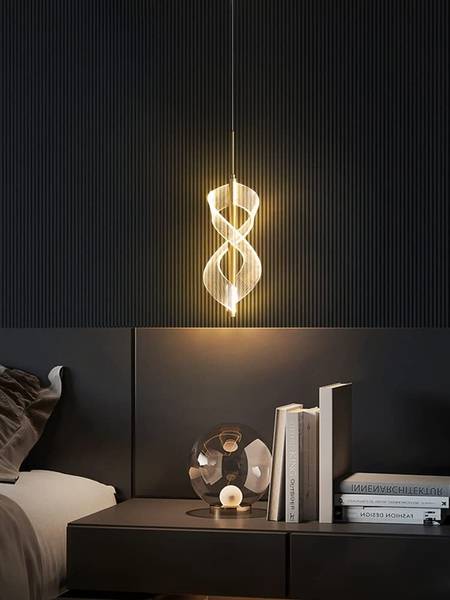 Blissbells Led Pendant Light Acrylic Curly Island Ceiling Lights (Gold) - Warm White Chandelier Ceiling Lamp