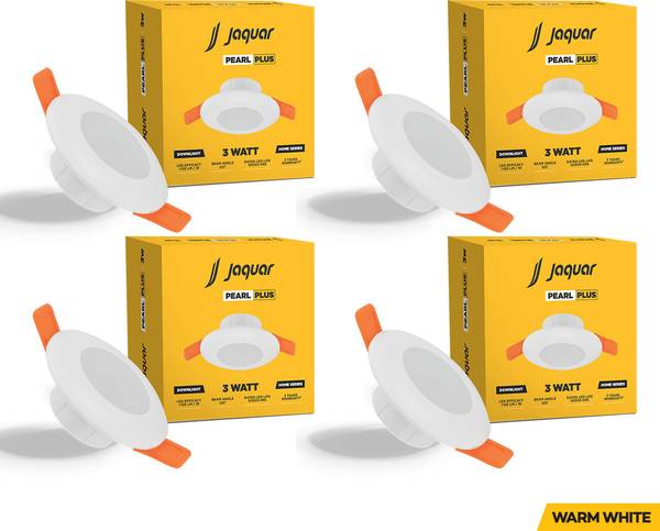 Jaquar 3W Pearl Plus Round Downlight - Warm (Pack of 4) Ceiling Light Ceiling Lamp