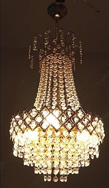 ORAB Crystal Gold polish metal 300mm chandelier hanging ceiling pendant jhoomer Chandelier Ceiling Lamp