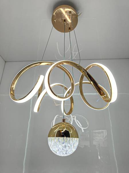 Swanart Vortex Modern LED Chandelier Crystal Globe Pendant Light | 3-in-1 Color Change Pendant Lamp Ceiling Lamp