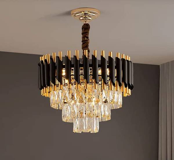 ayriv Crystal Black Gold Polish Metal 400mm Chandelier Hanging Ceiling Pendant Jhoomer Chandelier Ceiling Lamp