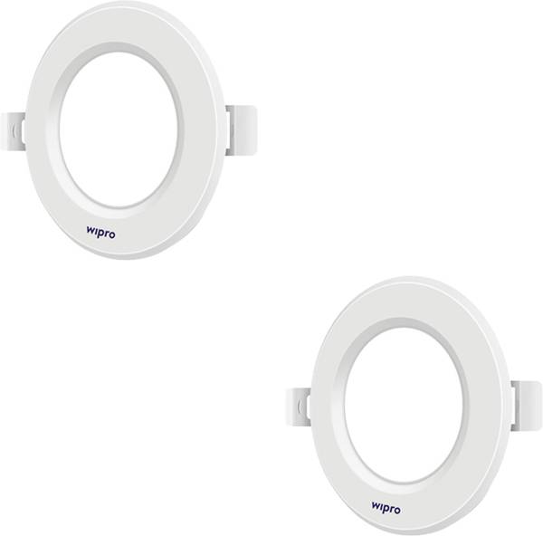 Wipro 12 W LED Round Downlight (Pack of 2) Junction Box Warm White Ceiling Light Ceiling Lamp