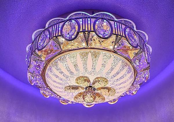 ORAB Crystal Ceiling Round Light and Modern LED Chandelier light 12 inch Chandelier Ceiling Lamp