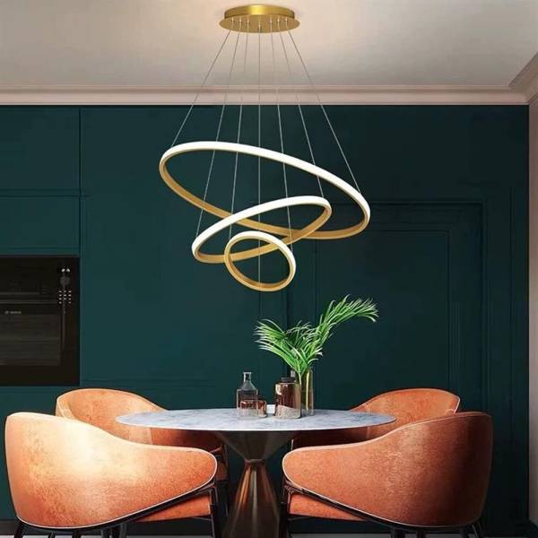 LYMON Lymon Modern Spiral LED Chandelier Gold Finish Decor Hanging Light (Pack of 1) Chandelier Ceiling Lamp