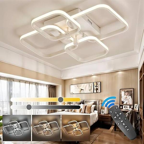 Shri Mahal Antiques LED Ceiling Light with Remote Control Chandelier Ceiling Lamp