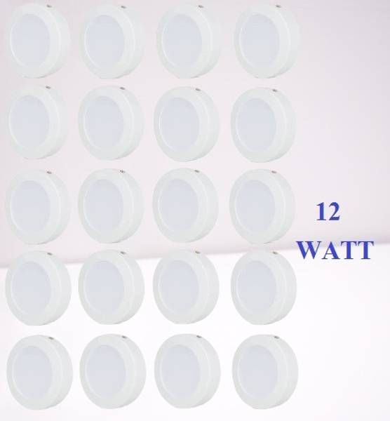 Brightstar LED 12WATT Pack of 20 Round Surface Down Light Panel White Recessed Ceiling Lamp