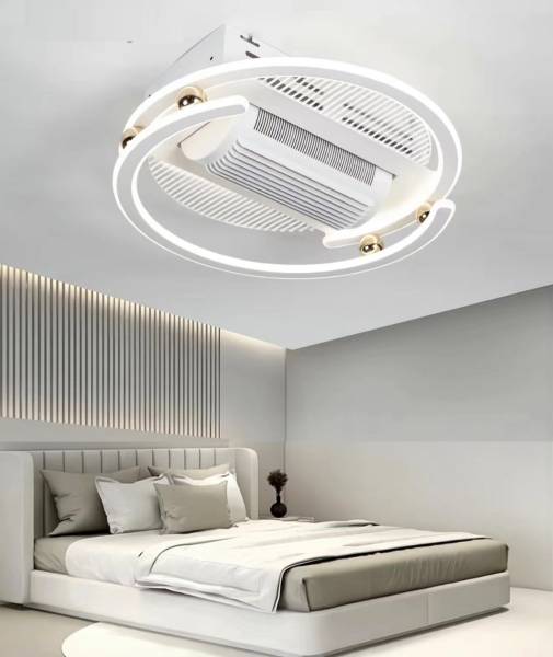 QAWACHH Ceiling Fan Light 220V Modern Fan Chandelier Operated with Mobile Application Chandelier Ceiling Lamp