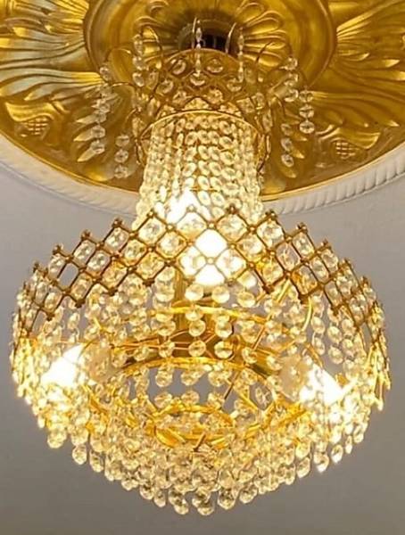Prmoagen Crystal Big Size Jhumar Light For Living Room/Hall/Bed Room etc. Chandelier Ceiling Lamp