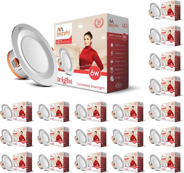MURPHY LED 6W BRIGHT Concealed box down light (Cool White , Pack of 20) Recessed Ceiling Lamp