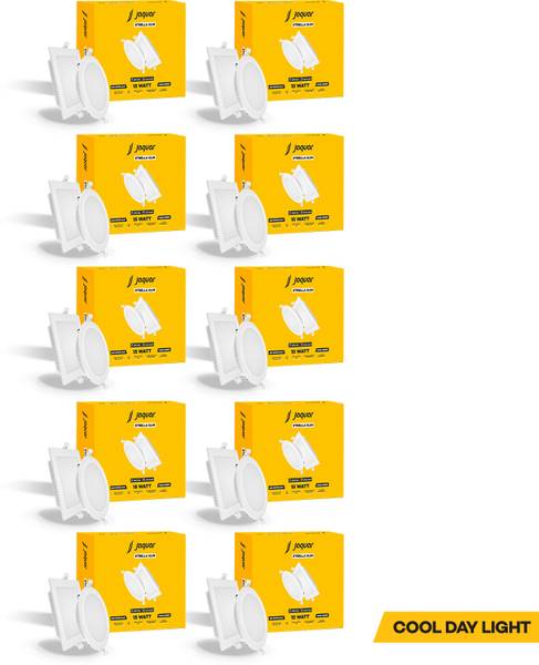 Jaquar Strella Slim 15W Round Recess Down Light - Cool White (Pack of 10) Ceiling Light Ceiling Lamp