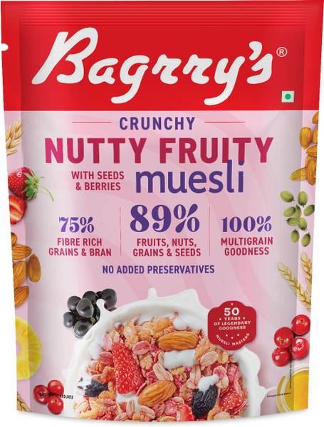 Bagrry's Healthy Crunch Nutty Fruity Muesli with Seeds, Nuts & Berries 425g Pouch Pouch