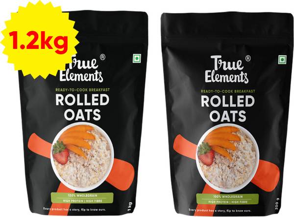 True Elements Rolled Oats 1000gm + Rolled Oats 200gm - Combo - 1200gm Pouch