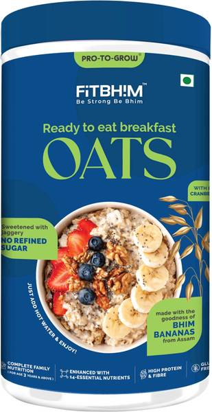 Pro-To-Grow Fitbhim Oats(Ready to Eat Breakfast) Complete Family Nutrition|Child,Adult Jar