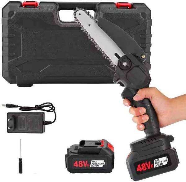 JOYGESTURE 48V Cordless Chainsaw  Battery Powered Electric Chainsaw with 2 Batteries Mini Chainsaw Cordless Power Electric-Chain-Saws - 6 Inch Corded ...