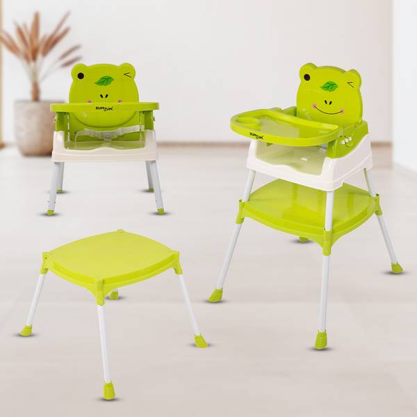 BUMTUM 4 in 1 Convertible Baby High Chair with 3 Point Safety Belts,Booster Chair