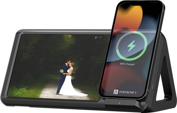 Portronics Freedom 5 15W Wireless Charger for iPhone (12 & Above Series) with Photo Frame Charging Pad