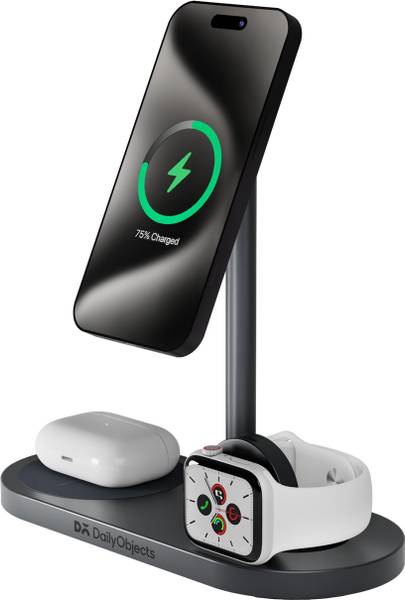 DailyObjects Surge Max 3-in-1 Magnetic Wireless Charging Station - 30W | Fast Charging Charging Pad