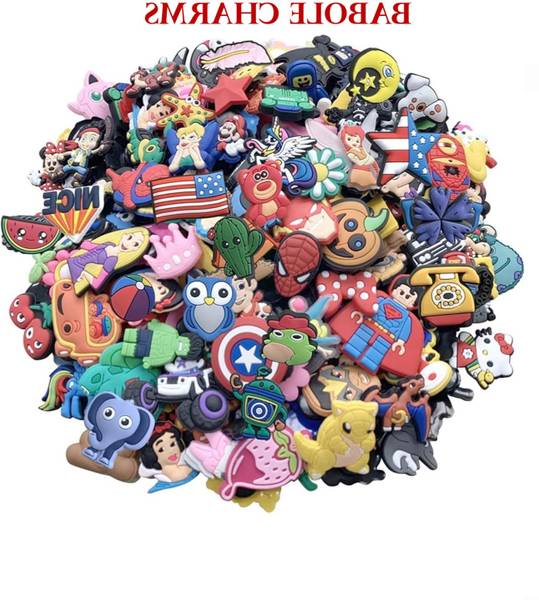 BABOLE C 102_PACK OF 6 COLORFUL RANDOM CHARMS Rubber Shoe Charm