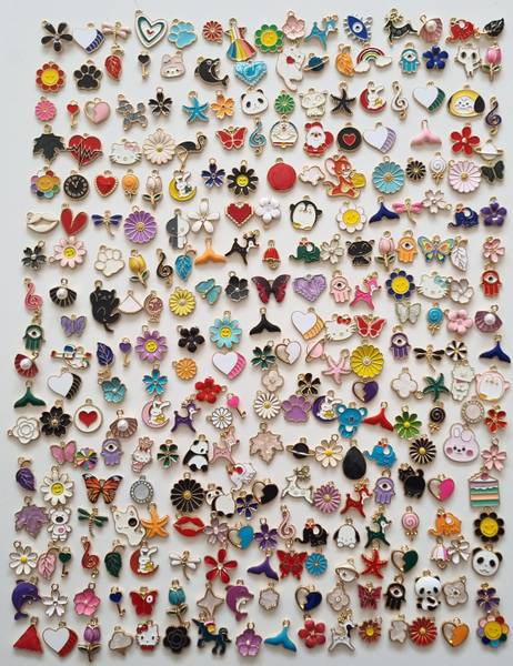 Swasti ENAMEL CHARMS JEWELLERY MAKING ACCESSORIES Metal Charm Set