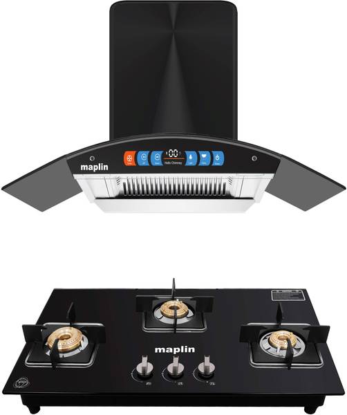 Maplin Combo of 3 Burner LPG Cooktop (GH03) and BLDC Kitchen Chimney