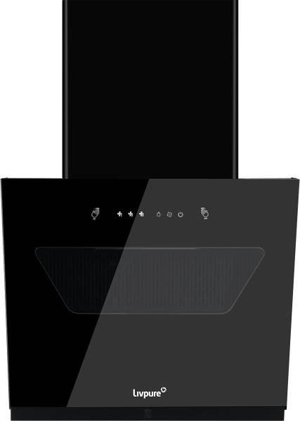 LIVPURE LIV-EMERALD-60-FL-HAC Auto Clean Wall Mounted BLACK 1400 CMH Chimney