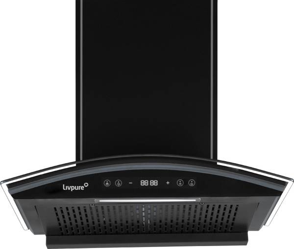 LIVPURE ETERNA-BLDC-60-FL-HAC Auto Clean Wall Mounted BLACK 1400 CMH Chimney