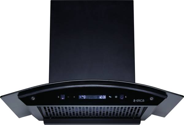 Elica CURVE FL 600 BLDC HAC LTW MS NERO Auto Clean Wall Mounted Black 1500 CMH Chimney