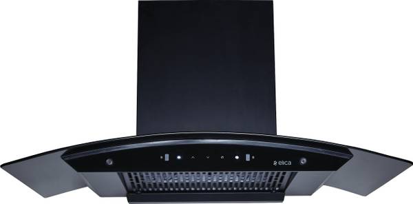 Elica CURVE FL 900 HAC LTW MS NERO Auto Clean Wall Mounted Black 1500 CMH Chimney