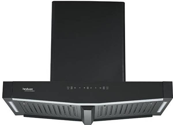 Hindware Onyx Island 90CM Auto Clean Ceiling Mounted Black 1450 CMH Chimney