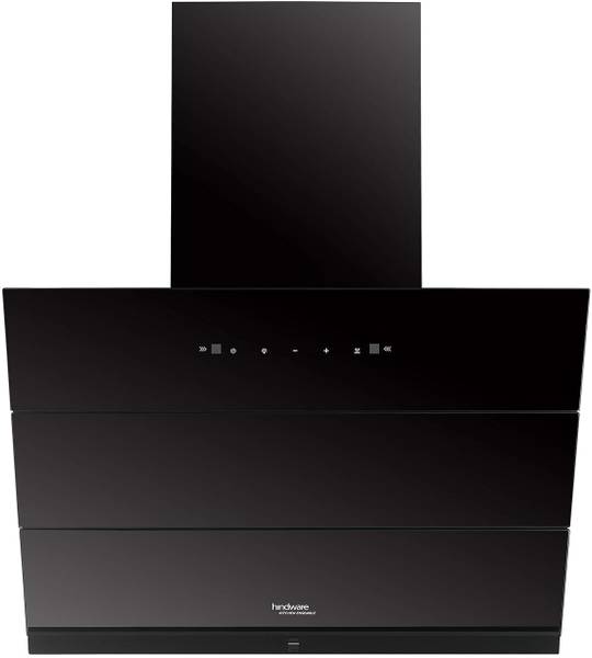 Hindware Greta Autoclean 75CM Auto Clean Wall Mounted Black 1350 CMH Chimney