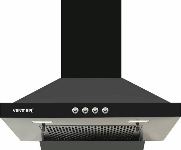 Ventair Chimney Prism Pyramid Shaped| Push Button | Powerful Suction Wall Mounted Black 1050 CMH Chimney