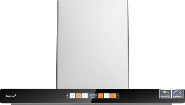 LIVPURE FLINT-LINE-BLDC-75-FL-HAC Auto Clean Wall Mounted Grey & Black 1750 CMH Chimney