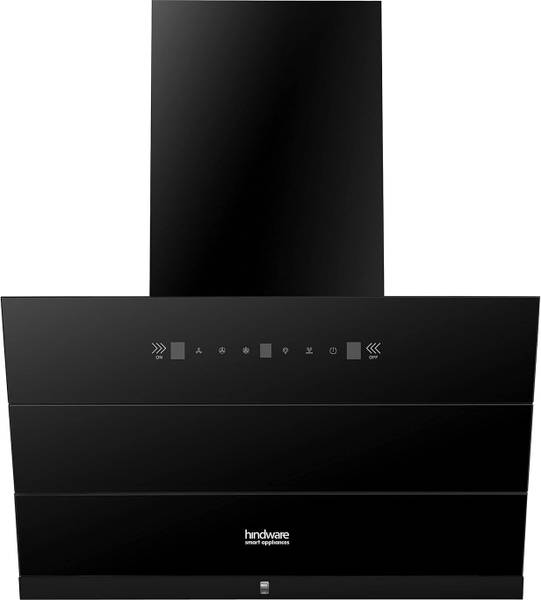 Hindware Smart Appliances Skyla Neo 90 Cm kitchen chimney 1350 m3/hr Auto Clean Wall Mounted Black 1350 CMH Chimney
