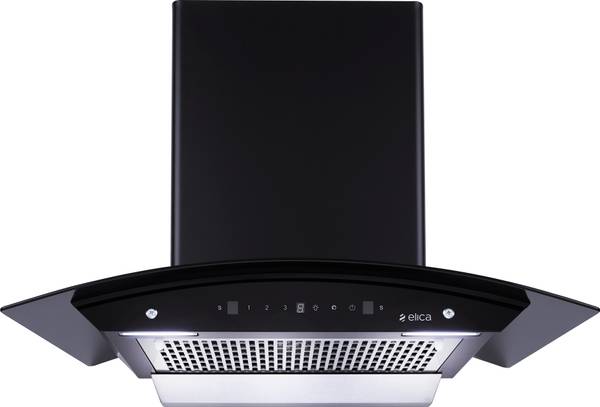 Elica WDFL 750 HAC LTW MS NERO Auto Clean Curved Glass 75 CM | 15 Years Motor Warranty|Heat Autoclean| Gesture Control| Filterless|Powerful Suction | ...