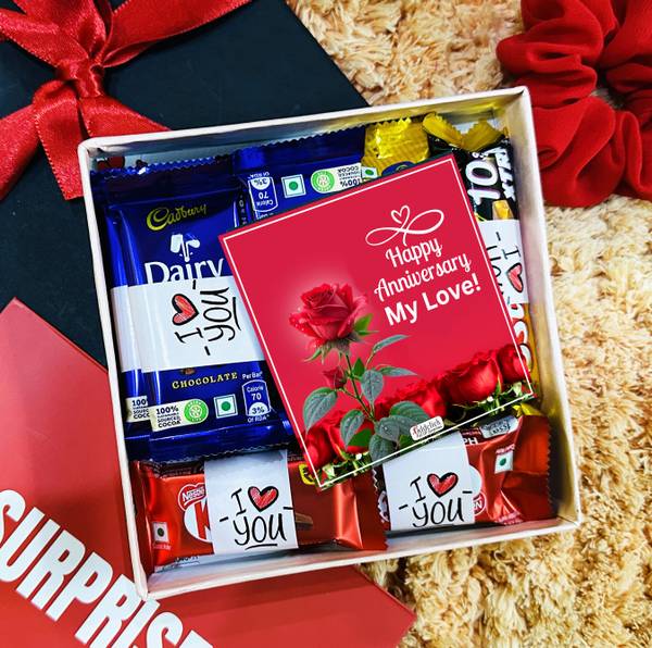 OddClick Happy Anniversary My Love special gift 10 pcs Chocolate Gift Box Bars