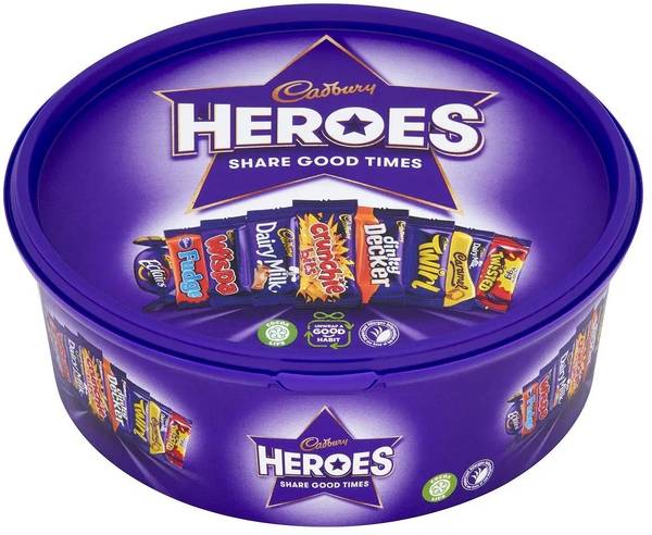 Cadbury Dairy Milk Heroes Assortment Chocolate Tub (UK) Bars