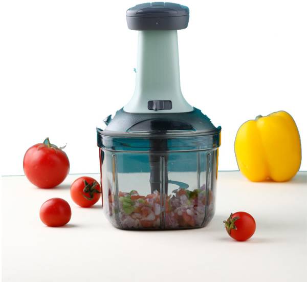 OFFYX by Offyx Square Push Chopper Hand Push Chopper 900 ML with 4 Stainless Steel Blades Vegetable & Fruit Chopper
