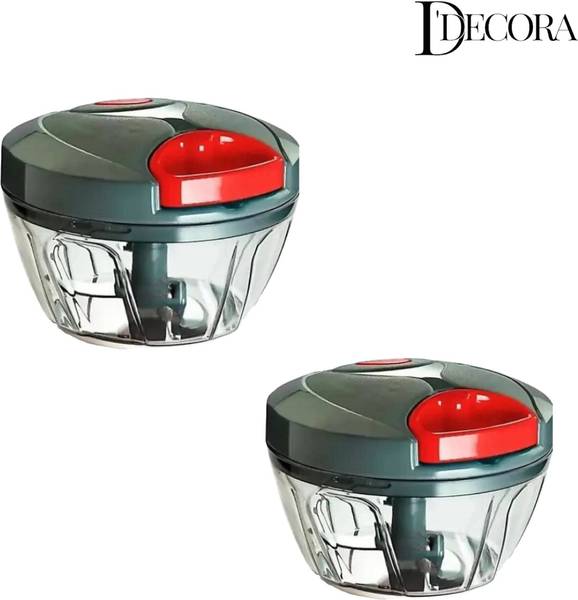 DDecora 450 ML Chopper combo with stainless steel Powerful Blade , New Handy(GREY) Vegetable & Fruit Chopper