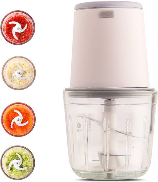 InstaCuppa 600 mL Rechargeable Electric Chopper - Stainless Steel Blades, Electric Vegetable & Fruit Chopper