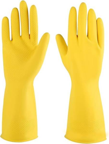 Donizard Cleaning Reusable Rubber Hand Gloves for Washing Cleaning Kitchen Garden Wet and Dry Disposable Glove