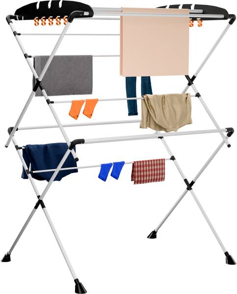 KUBER INDUSTRIES Steel Floor Cloth Dryer Stand 114KM44292