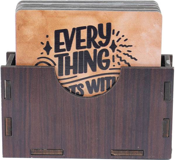 Flipkart SmartBuy Square Reversible Wood Coaster Set